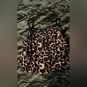 Leopard print tank crop top